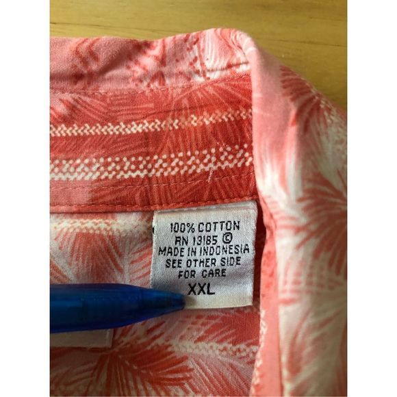 Campia Moda Button-Up Mens palms  Hawaiian Camp Shirt Coconut Button Size XXL - Picture 12 of 12